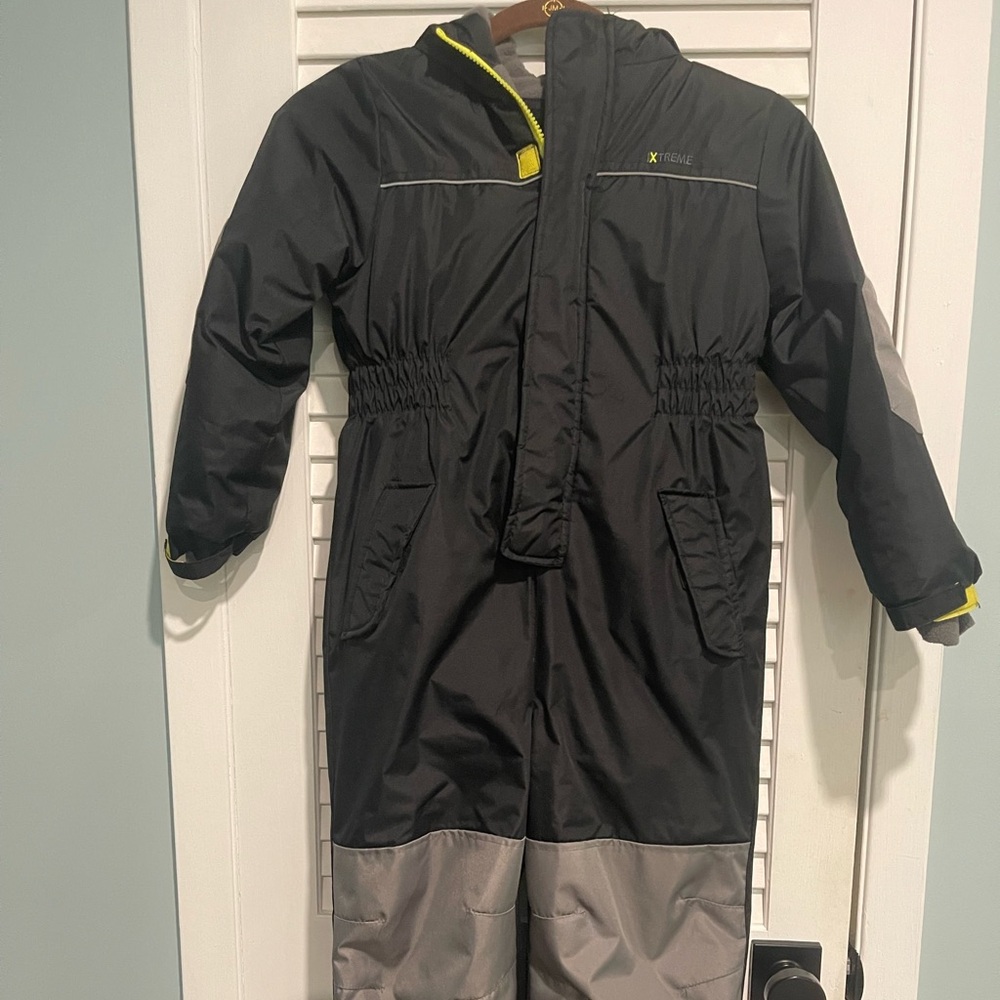 Black and Gray Kids One Piece Snowsuit